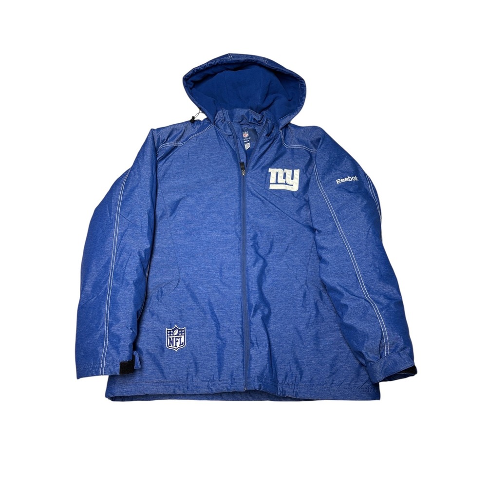 Reebok NFL New‎ York Giants Blue Hooded Jacket - Men's Large